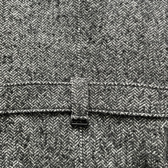 Dirk Bikkembergs Mens Herringbone Wool Coat with Strellson Hardware - Size Large - Picture 5 of 8